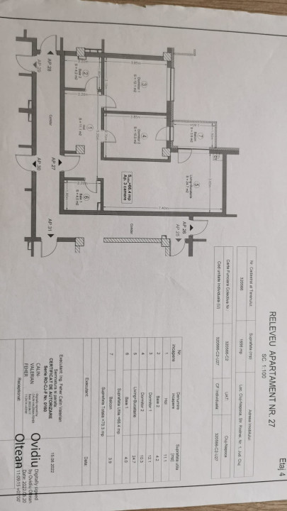 Apart. mobilat și utilat lux, 3 camere, 70 mp., zona Mărăști. IRA