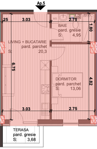 Apartament 2 camere de vanzare zona Granicerilor