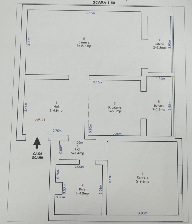 Apartament de vânzare – 2 camere | 50 mp | Intrarea Siretului  