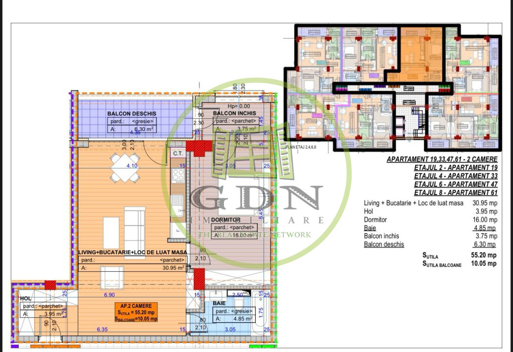 Apartament semidecomandat, 65.80mp, cartier Cornitoiu, zona Liceul Bibescu