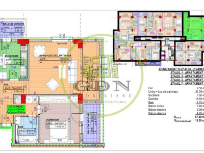 Apartament 2 camere, decomandat, 72.9mp, cartier Cornitoiu, zona Liceul Bibescu