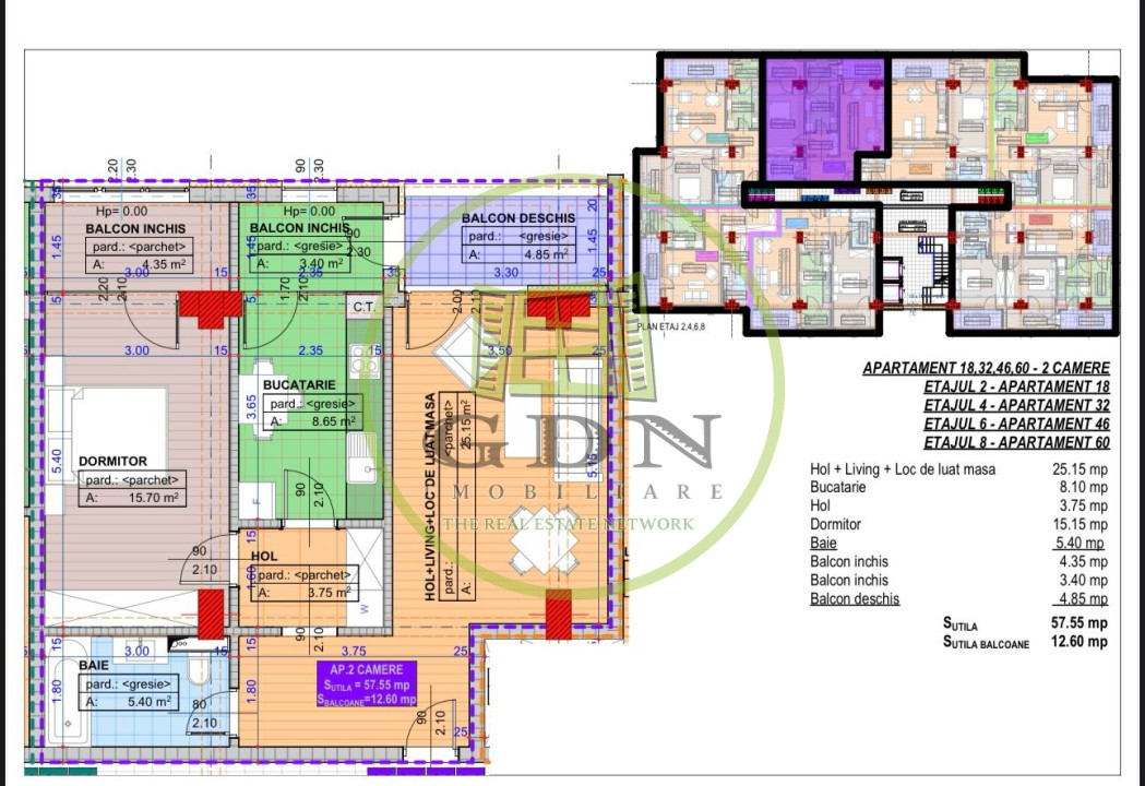 Apartament, decomandat, 71.25mp, cartier Cornitoiu, zona Liceul Bibescu