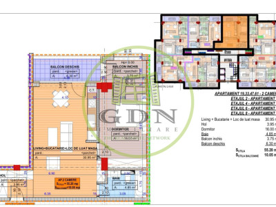 Apartament, semidecomandat, 65.80mp, cartier Cornitoiu, zona Liceul Bibescu