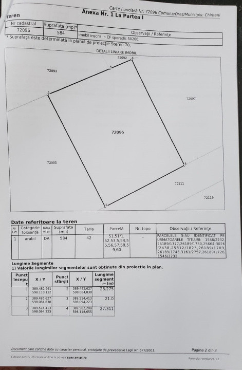 De vânzare teren agricol, intravilan, 584 mp., Chinteni, 13000 euro