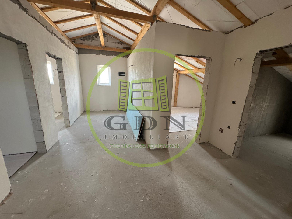 Casă nouă semifinisată S+P+M cu teren de 1062mp în Ghercești, zona DEx