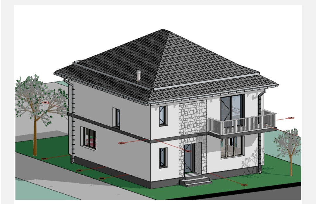 Duplex 130 mp, Curte și vedere  panoramica– Cristian, în Construcție