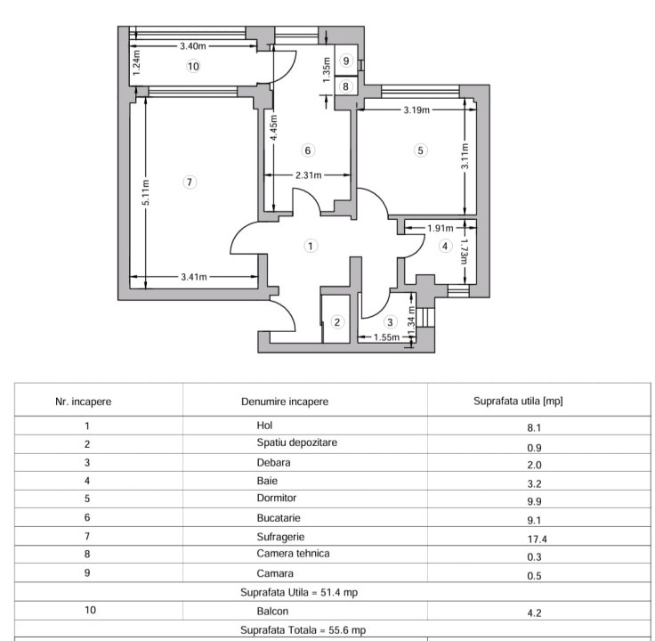 Apartament 2 camere decomandat Bd Decebal