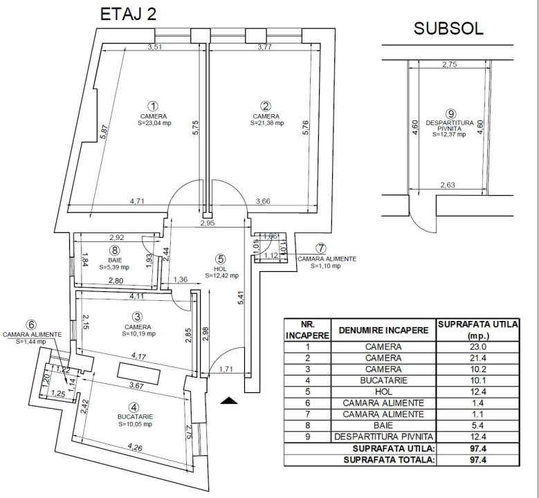 Apartament spațios 3 camere ultracentral