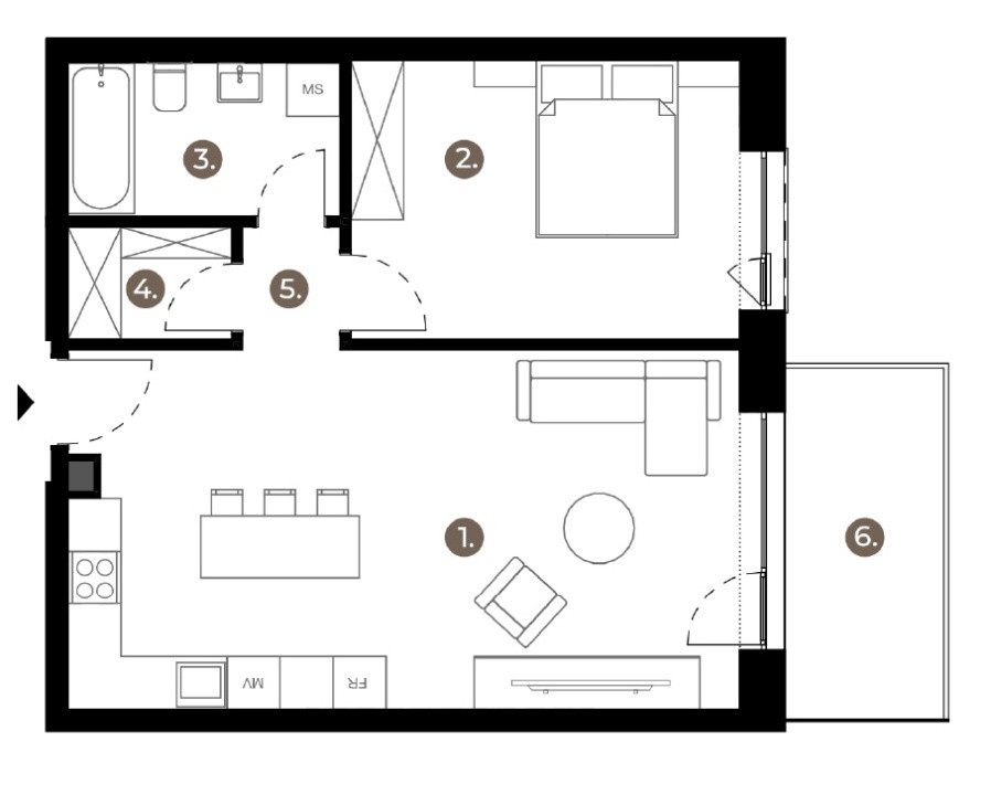 Apartament 2 camere  - complex rezidential ERA