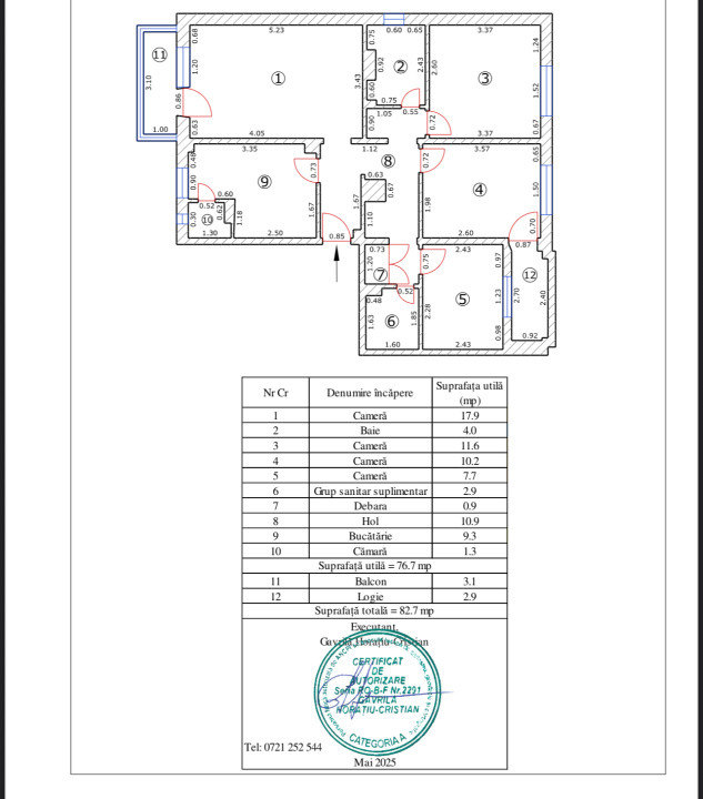 4 camere decomandat, parcare inclusa, str. Mierlei ASTRA