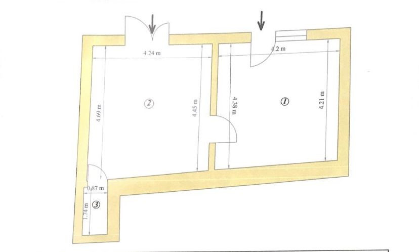Spațiu comercial ultracentral format din 2 camere cu 2 intrări separate, 40,18mp