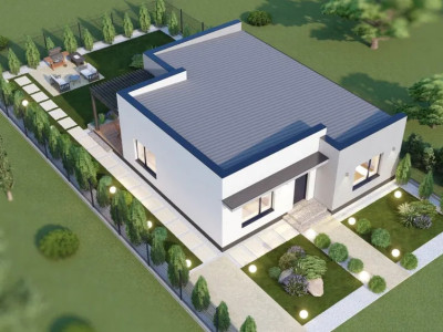 Casa plan parter, la rosu, 380 MP, 110 MP utili, Preajba