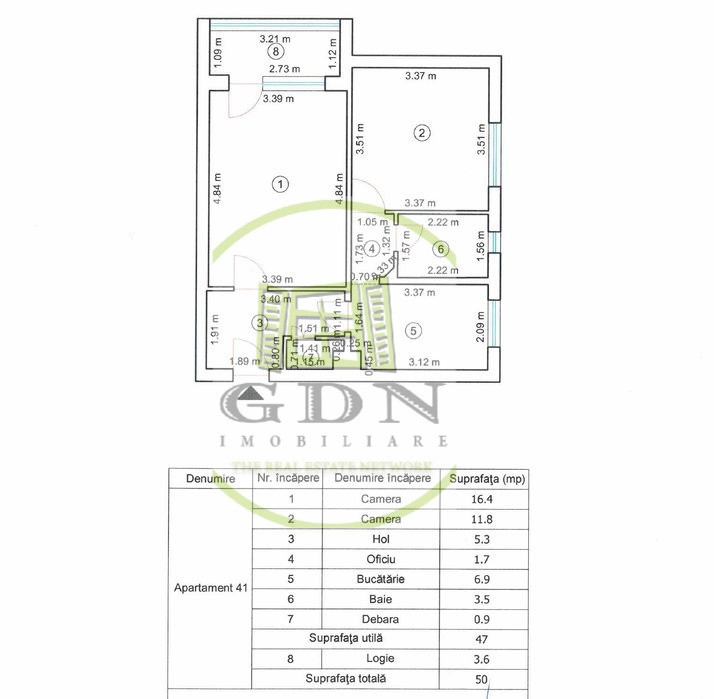 Vânzare apartament 2 camere – decomandat, cu balcon și vedere panoramică 
