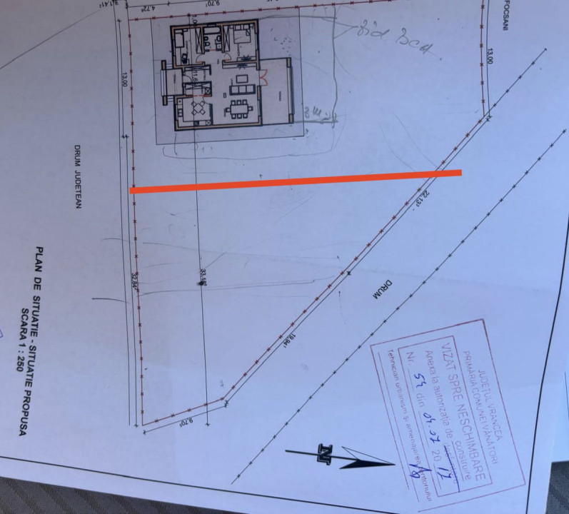 Teren intravilan cu potential de activitate comerciala ,Comuna Vanatori 740 mp 