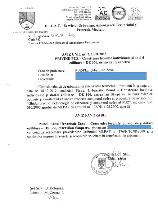 Teren intravilan Sânpetru-Brașov, Str. Viitorului, PUZ aprobat!