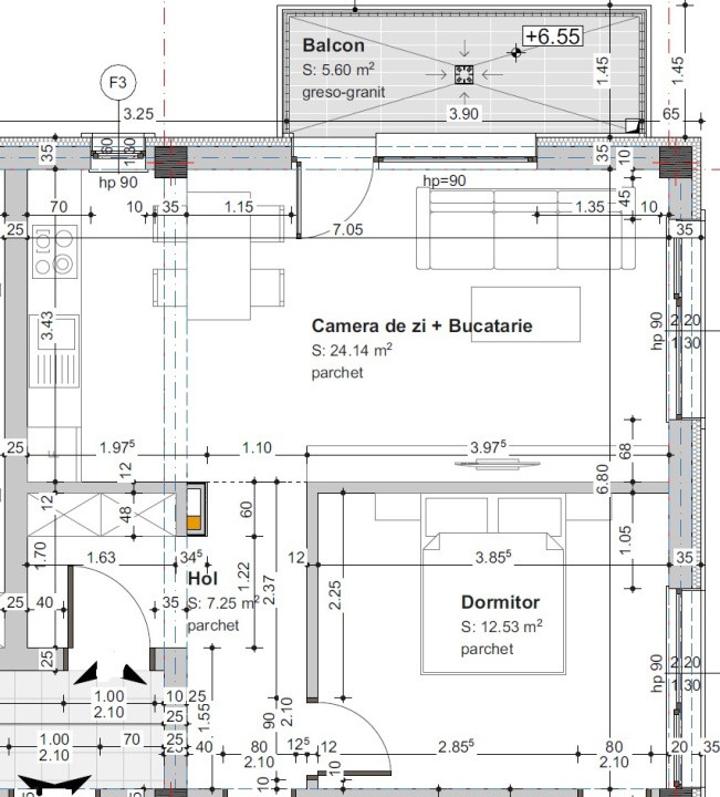 Apartament excepțional, la cheie, 2 camere, 52 mp, Baciu 