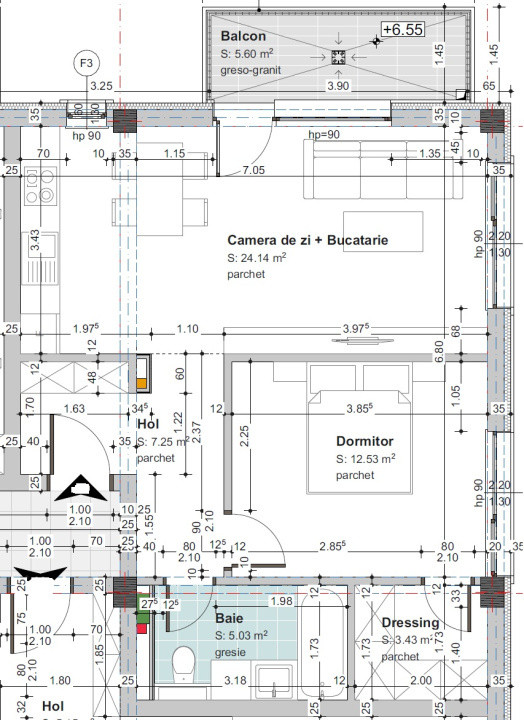 Apartament excepțional, la cheie, 2 camere, 52 mp, Baciu 