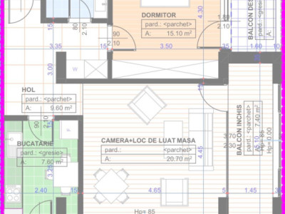 Apartament 2 camere, decomandat, 73,8mp, 1 Mai, zona Parc Nicolae Romanescu.