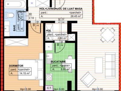 Apartament 2 camere, decomandat 57,10mp, 1 Mai, zona Parc Nicolae Romanescu.