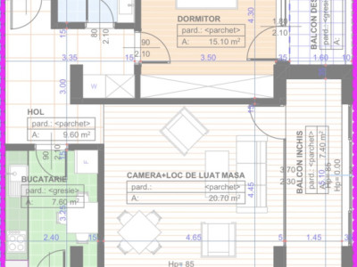 Apartament 2 camere decomandat, 70,65mp, 1 Mai, zona Parc Nicolae Romanescu. 
