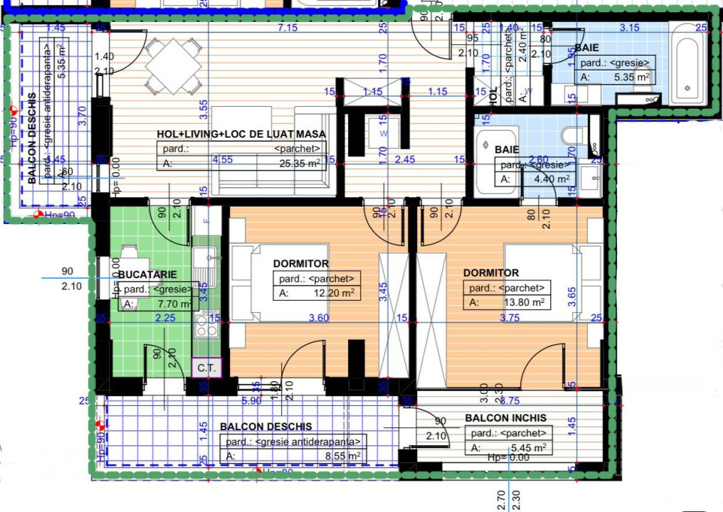 Apartament 3 camere, decomandat, 67.05mp, 1 Mai, zona Parc Nicolae Romanescu