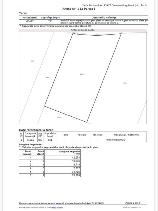 Teren intravilan de construcții, Baciu, 761 mp., 56.900 Eur!