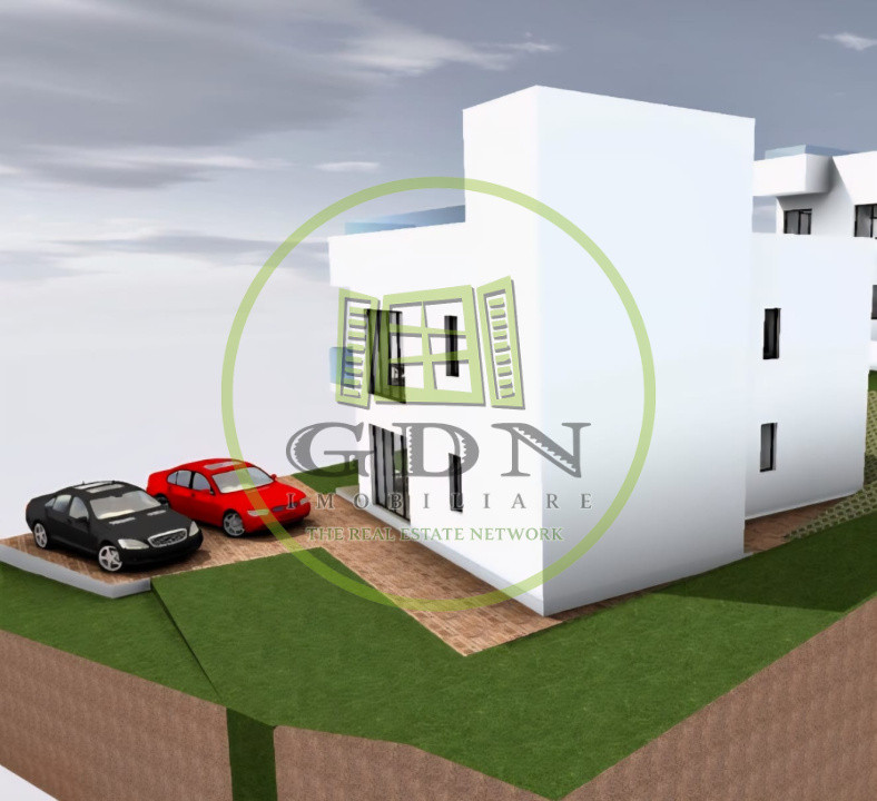 Casa moderna cu piscina suspendata, vedere panoramica in Cisnadioara.