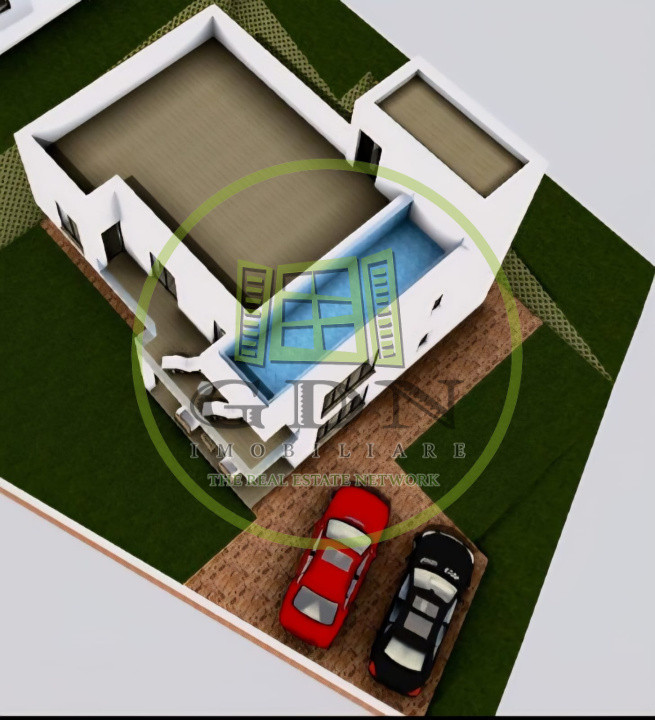 Casa moderna cu piscina suspendata, vedere panoramica in Cisnadioara.