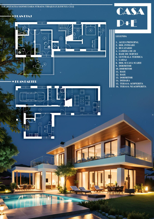 Vilă/Casă Unifamilială cu Piscină – 130 mp., Sannicoara, Apahida