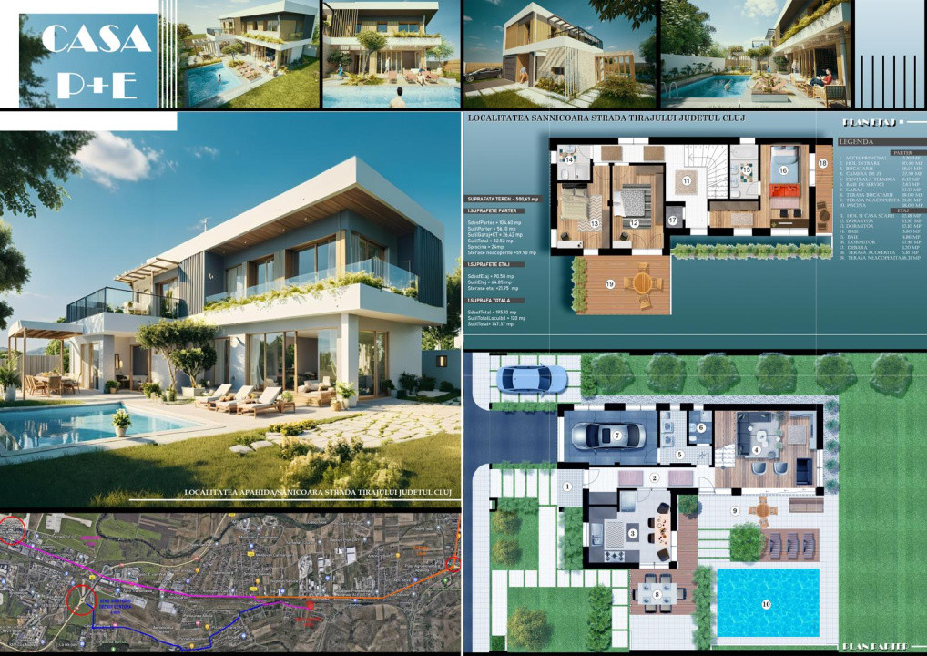 Vilă/Casă Unifamilială cu Piscină – 130 mp., Sannicoara, Apahida