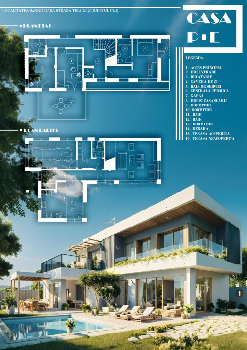 Vilă/Casă Unifamilială cu Piscină – 130 mp., Sannicoara, Apahida