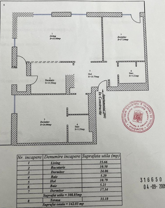 Apartament 3 camere, 108mp, etaj 20, ASMITA!Vedere panoramica spectaculoasa! 