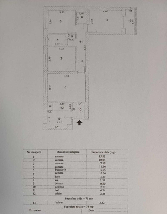 Apartament 4 camere | Etaj 1 | Centrul Civic
