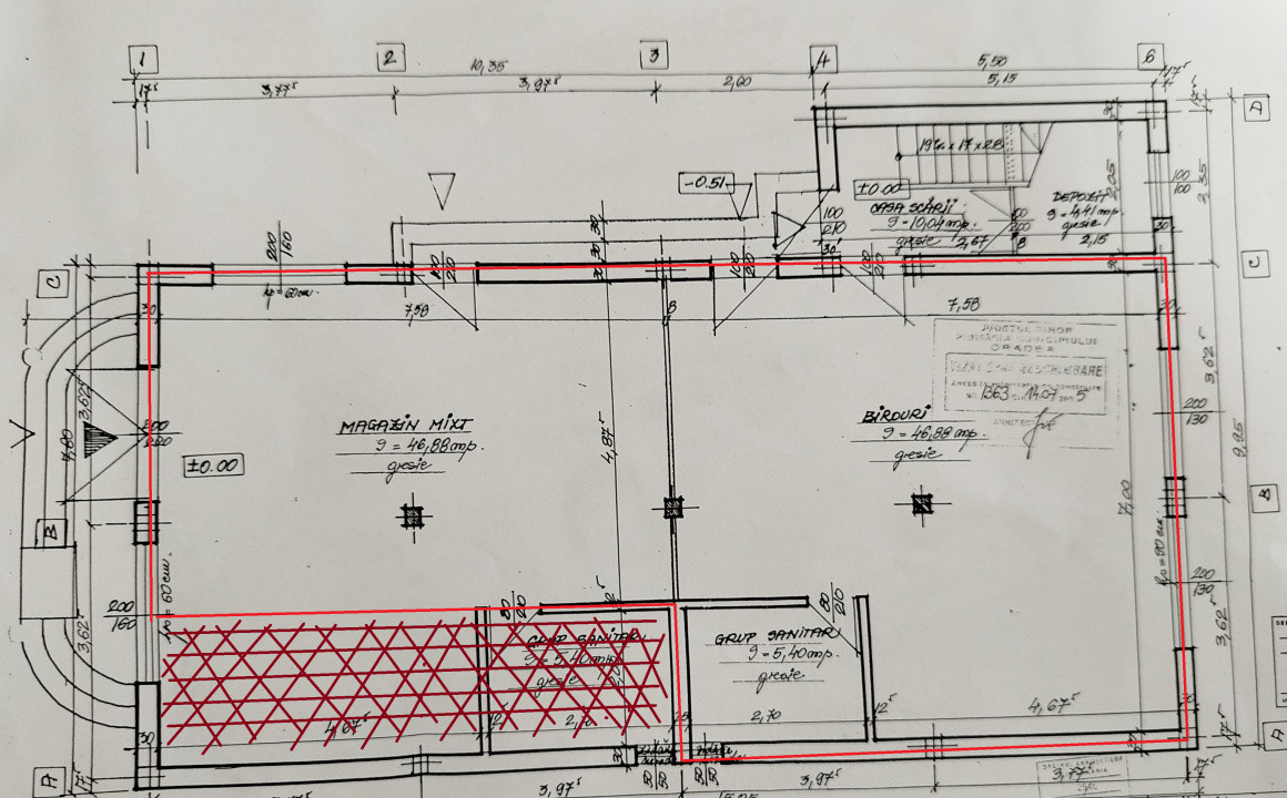 Spațiu comercial cu o suprafață de 89 mp