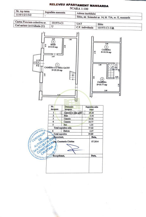 Apartament 3 camere 60m2 de vanzare - Semaforului