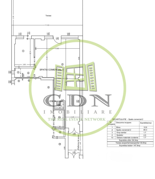 Spatiu comercial, 84 mp + terasa de 64 mp, Cartier 1 Mai, Zona Medicina Veche
