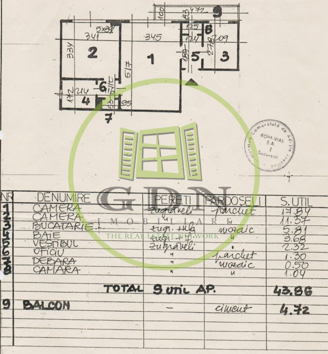 2 camere Domenii Mihalache | bloc reabilitat | centrală  | metrou 1 mai -2 min. 