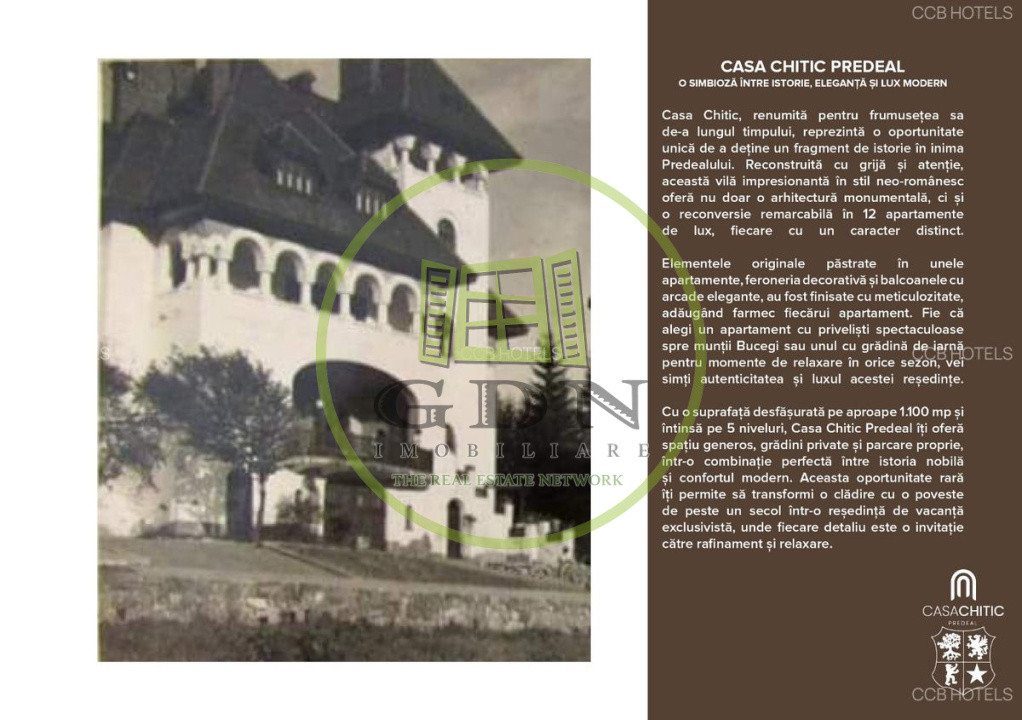 AP12 – Apartament de vacanță exclusivist -Vilă istorică Neo-Românească – Predeal