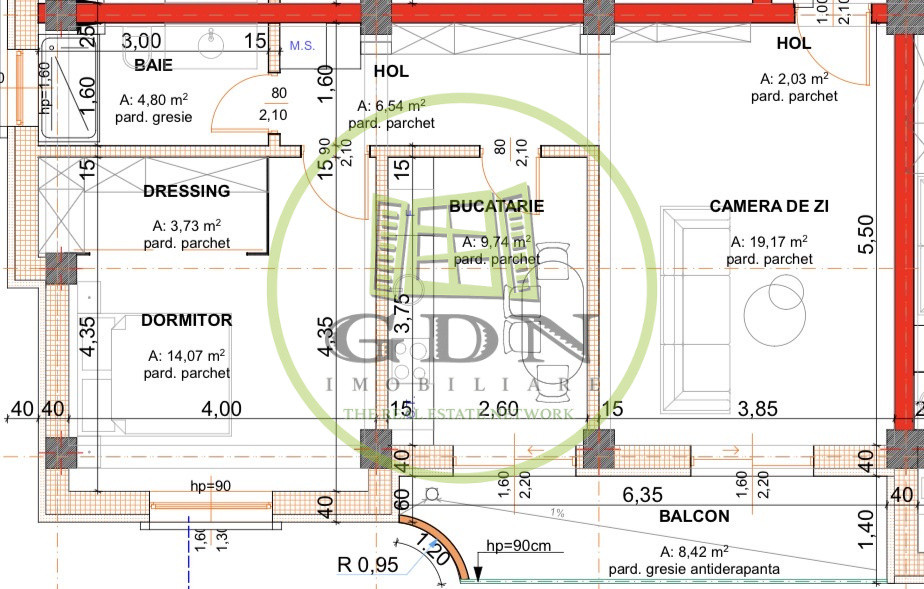Apartament 2 camere, decomandat, 67.88 mp, cartier 1 Mai, Braniste