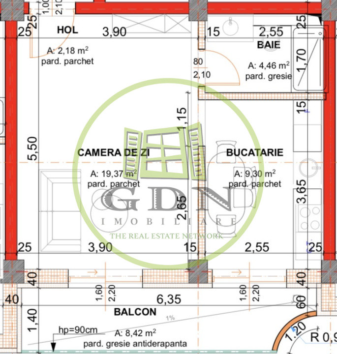 Garsoniera, 43.43 mp, cartier 1 Mai, Braniste