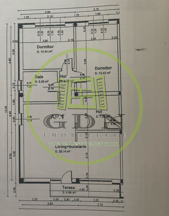 Apartaent 3 camere- Arhitectilor