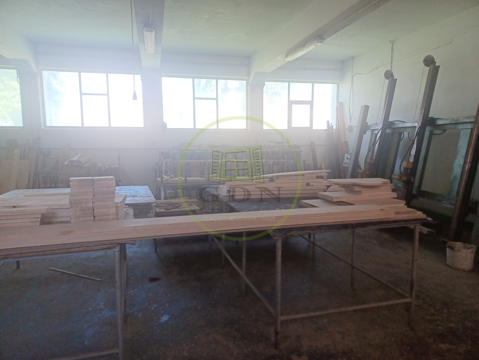 De vanzare fabrica mobilier lemn masiv sculptat + confectii metalice 