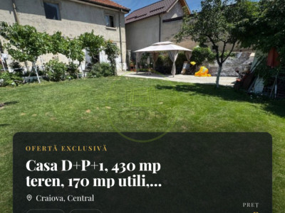 Casa D+P+1, 430 mp teren, 170 mp utili, zona Centrala