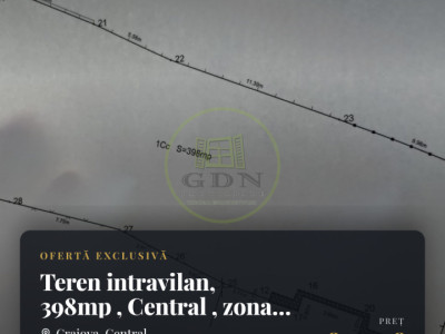 Teren intravilan, 398mp , Central , zona Piata Mare