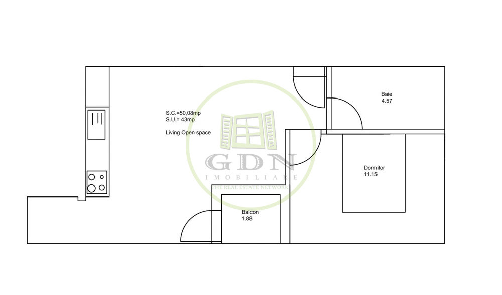 Apartament 2 camere mobilat & utilat • Etaj intermediar • Parcare inclusă