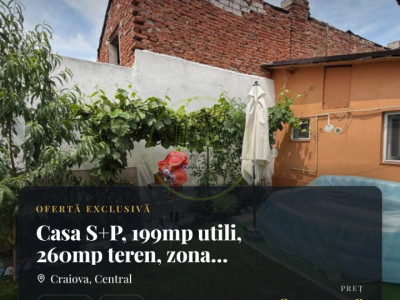 Casa S+P, 199mp utili, 260mp teren, zona stadion Ion Oblemenco