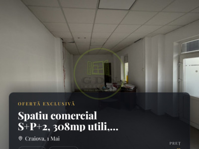 Spatiu comercial S+P+2, 308mp utili, cartier 1 Mai, zona Facultatea de Medicina