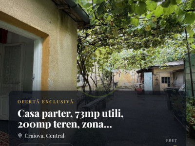 Casa parter, 73mp utili, 200mp teren, zona Centrala