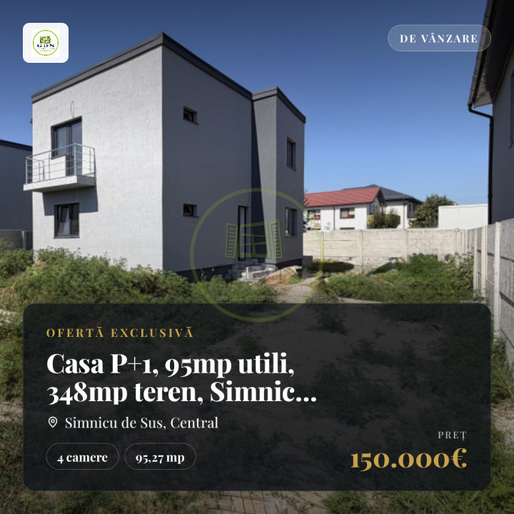 Casa P+1, 95mp utili, 348mp teren, Simnicul de Sus , zona Perla Albestenilor