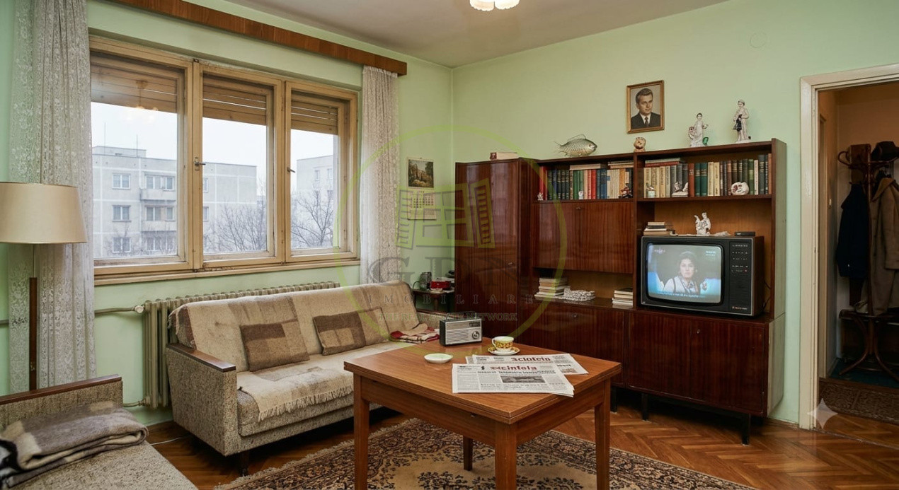 3 camere Aleea Roșiorilor • 34 mp • Original 1979 • Fără balcon